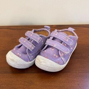 Purple Kids Shoes with Floral Pattern